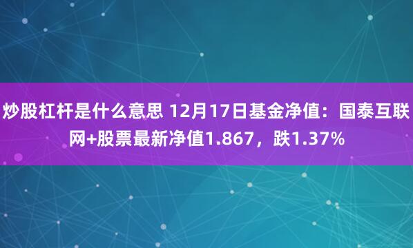 炒股杠杆是什么意思 12月17日基金净值：国泰互联网+股票最新净值1.867，跌1.37%