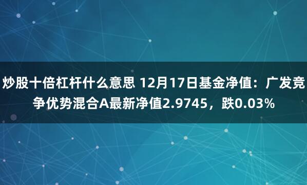 炒股十倍杠杆什么意思 12月17日基金净值：广发竞争优势混合A最新净值2.9745，跌0.03%